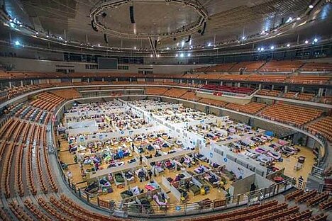 "Fangcang Shelter Hospitals” in Wuhan, China